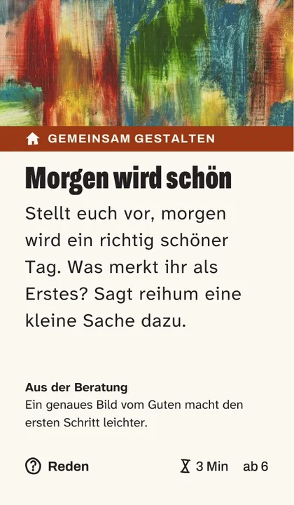 Karte aus der Farbe Gemeinsam gestalten