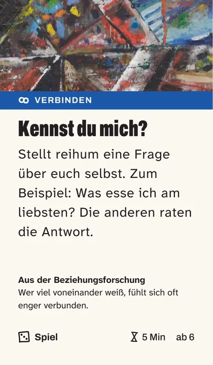 Karte aus der Farbe Verbinden